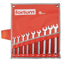 FORTUM FORTUM 4730202 csillag-villás kulcs klt. 9db, 6-19mm 61CrV5, mattkróm, vászon tok FORTUM