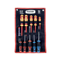 EXTOL EXTOL 53088 csavarhúzó klt. szigetelt 1000V+nem szigetelt, 6+5db ; fáziskeresővel, műanyag kínáló+nylon tok