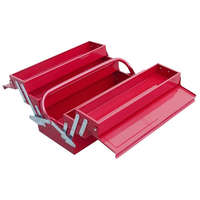 EXTOL EXTOL 81843 szerszámosláda fém 40×20×20cm, 5 rekesz, festett lemez, piros, lakatolható
