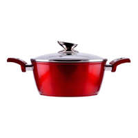 Perfect Home Perfect Home Metal Red Line tapadásmentes alumínium lábas üvegfedővel 22cm, 2.6L, indukciós 10396