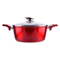 Perfect Home Perfect Home Metal Red Line tapadásmentes alumínium lábas üvegfedővel 24cm 4.5L, indukciós 10397