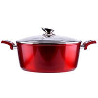 Perfect Home Perfect Home Metal Red Line tapadásmentes alumínium lábas üvegfedővel 30cm, 7.2L, indukciós 10399