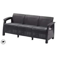 Allibert ALLIBERT CORFU LOVE SEAT MAX háromszemélyes polyrattan kerti kanapé - grafit
