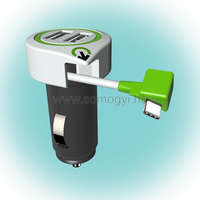 Q2 power Q2 power Autós USB töltő "Triple USB Car Charger USB Type C Connector" Q2 3-100130