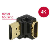 DeLock DeLock Adapter High Speed HDMI with Ethernet – HDMI-A female > HDMI-A male 4K 90° angled down Black 65662