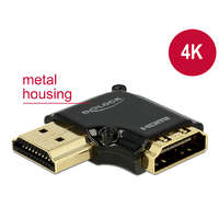 DeLock DeLock Adapter High Speed HDMI with Ethernet – HDMI-A female > HDMI-A male 4K 90° angled left Black 65660