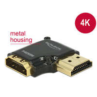 DeLock DeLock Adapter High Speed HDMI with Ethernet – HDMI-A female > HDMI-A male 4K 90° angled right Black 65661