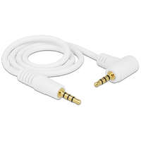 DeLock DeLock Cable Stereo Jack 3.5 mm 4 pin male > male angled 0,5m white 84736