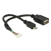 DeLock DeLock Cable USB 2.0 pin header female 1,25mm 8 pin > USB 2.0 Type-A female+ USB 2.0 Type Micro-B male 15cm 84835