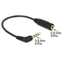 DeLock DeLock Audio Cable Stereo jack 3,5 mm 4 pin male angled > Stereo jack 2,5 mm 3 pin female 65673