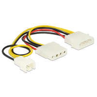 DeLock DeLock Power Cable 4 pin male > 1x 4 pin female + 1x 3 pin male (fan) 14cm 83658