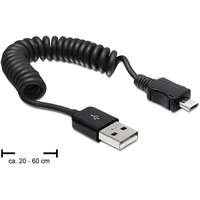 DeLock DeLock Cable USB 2.0-A male > USB micro-B male coiled cable 0,6m Black 83162