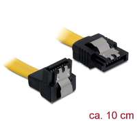DeLock DeLock Cable SATA 6 Gb/s male straight > SATA male downwards angled 10 cm Yellow metal 82798