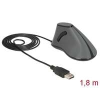 DeLock DeLock Ergonomic vertical optical 5-button USB mouse Grey/Black 12527