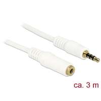 DeLock DeLock Audio Stereo Jack 3.5 mm male / female IPhone 4pin 3m Extension Cable 3m White 84483