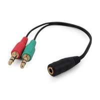Gembird Gembird 3.5mm 4-pin socket to 2x3.5mm stereo plug adapter cable Black CCA-418