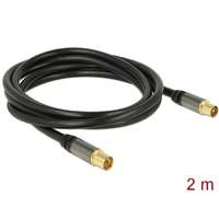 DeLock DeLock Antenna Cable IEC Plug > IEC Jack RG-6/U 2m Black 88923