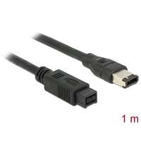 DeLock DeLock FireWire 9 pin male > 6 pin male cable 1m Black 82595