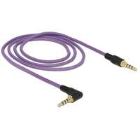DeLock DeLock Stereo Jack Cable 3.5mm 4 pin male > male angled 1m Purple 85611
