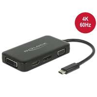 DeLock DeLock USB Type-C male > VGA/HDMI/DVI/DisplayPort female adapter Black 63929