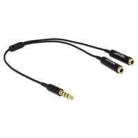 DeLock DeLock Audio splitter stereo jack male 3.5 mm 4 pin > 2x stereo jack female 3.5 mm 4 pin 25cm cable 65575