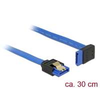 DeLock DeLock SATA 6 Gb/s receptacle straight > SATA receptacle upwards angled 30 cm blue with gold clips 84996