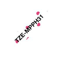 Brother Brother TZe-MPPH31 laminált P-touch szalag (12mm) Black on Pink Heart - 4m TZEMPPH31