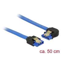DeLock DeLock SATA 6 Gb/s receptacle straight > SATA receptacle left angled 50cm blue with gold clip cable 84985
