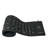 Logilink Logilink Flexible waterproof USB + PS/2 Keyboard Black UK ID0019A