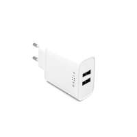 FIXED FIXED hálózati USB töltő, 2 db USB kimenet, 15W Smart gyors töltés, Fehér FIXC15-2U-WH