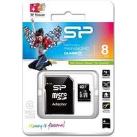 Silicon Power Silicon Power 8GB microSDHC Class10 + SD adapterrel SP008GBSTH010V10SP