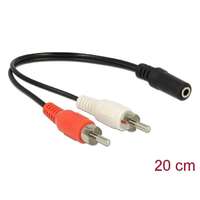 DeLock DeLock Audio Cable 2x RCA male to 1 x 3.5mm 3pin Stereo Jack 20cm 85806