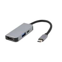 Gembird Gembird A-CM-COMBO3-02 USB Type-C 3-in-1 Multi-Port Adapter Silver