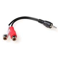 ACT ACT 0.15 meter audio connection cable 1x 3,5 mmm jack male naar 1x 3.5mm stereo jack male - 2x RCA female AK2026
