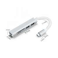 BlackBird BlackBird USB 3.0 Type-c multiport hub 5in1 3xUSB3.0, SD, TF, Silver BH1471