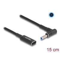 DeLock DeLock Adapter cable for Laptop Charging Cable USB Type-C female to HP 4,5x3,0mm male 90° angled 15cm Black 60031