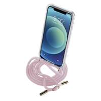 Cellularline Cellularline Transparent back cover Neck-Case with pink drawstring for Apple iPhone 12 MINI NECKCASEIPH12P