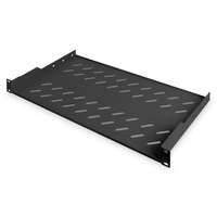 Digitus Digitus 1U fixed shelf for racks from 400mm depth 45x483x250mm up to 15kg Black (RAL 9005) DN-19 TRAY-1-SW