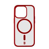 Cellularline Cellularline Pop Mag Back Cover with Magsafe Support for Apple iPhone 15 Pro Max, Clear/Red POPMAGIPH15PRMR