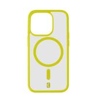 Cellularline Cellularline Pop Mag Back Cover with Magsafe Support for Apple iPhone 15 Pro, Clear/Lime POPMAGIPH15PROL