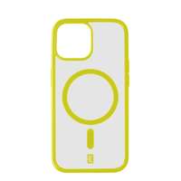 Cellularline Cellularline Pop Mag Back Cover with Magsafe Support for Apple iPhone 15, Clear/Lime POPMAGIPH15L
