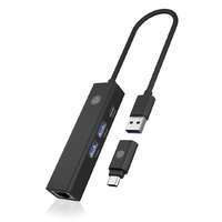 Raidsonic Raidsonic IcyBox IB-HUB1439-LAN 4-Port hub with USB3.2 Gen 1 Type-A or Type-C interface Black