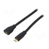 Logilink Logilink microUSB to microUSB male/famale cable 2m Black CU0123