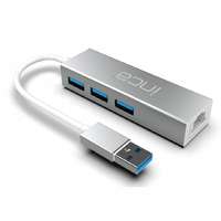 INCA INCA IUSB-03T Hub X4 USB 3.0 + Ethernet RJ45 10/100/1000 Multiplexer Aluminium Silver