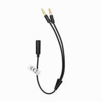 SBOX SBOX 35F-2X35M 3.5 mm Female 4-Pin - 2x3.5 mm Male 3-Pin Adapter Black 35F-2X35M/R