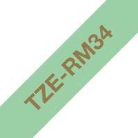 Brother Brother TZe-RM34 selyem szövet P-touch szalag (12mm) Gold on Mint Green - 4m TZERM34