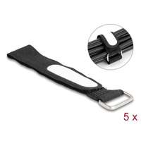 DeLock DeLock Hook-and-loop cable tie with loop and label tap L 203xW20mm 5 pieces Black 19606
