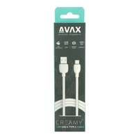 Avax Avax CB621 CREAMY+ USB-A - Type-C cable 1,5m White/Silver 5999574480552