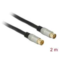 DeLock DeLock Antenna Cable IEC Plug > IEC Jack RG-6/U quad shield Premium 2m Black 88946
