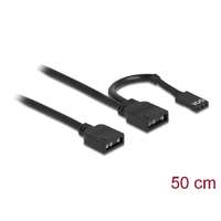 DeLock DeLock RGB Connection Cable 3 pin for 5 V RGB / ARGB LED illumination with 2 x 3 pin female 50cm Black 86001